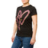 T-shirt nera da donna con cuori animalier Swish Jeans, Abbigliamento Donna, SKU c812000106, Immagine 0